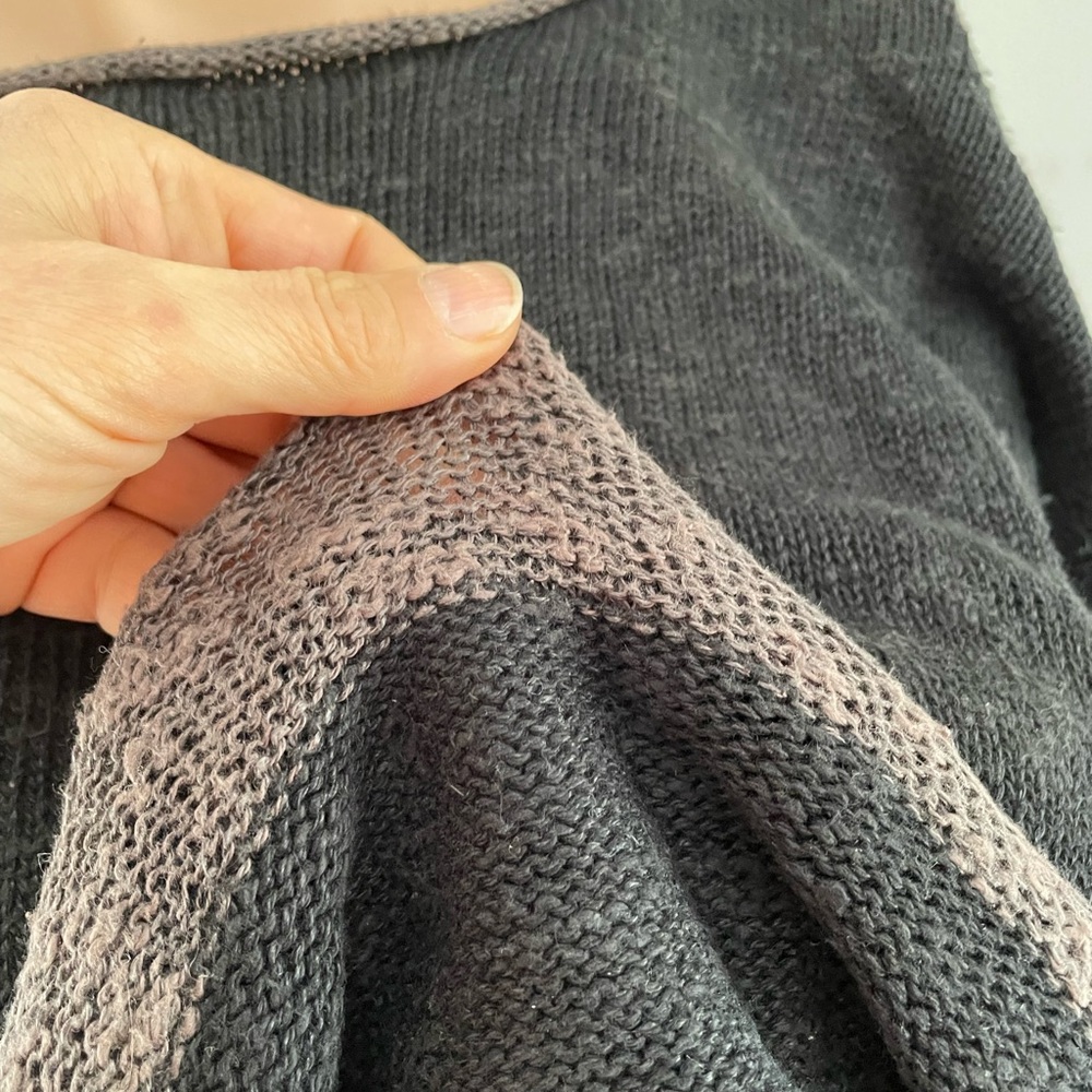 M Vintage AVOCA Irish knit with ruffle sweater linen cotton mix - Picture 2 of 6